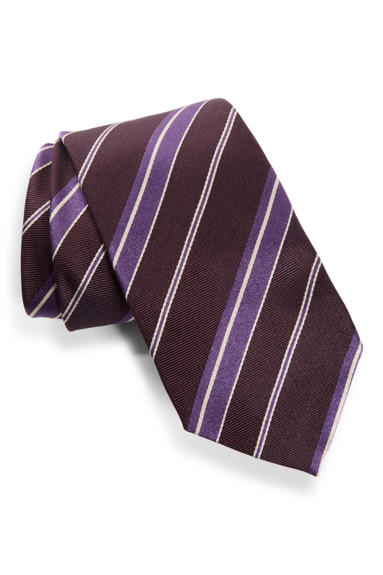 Stripe Jacquard Silk Tie, Main, color, VVA VIOLET MULTICOLOR
