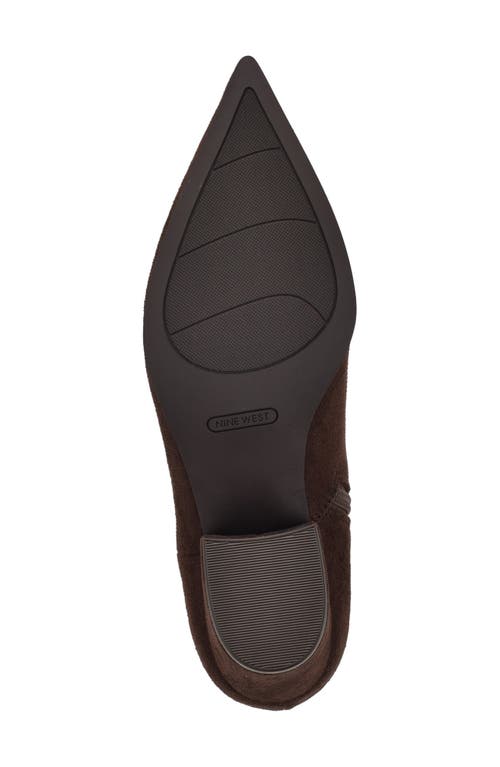Nine West Serri Block Heel Bootie In Brown
