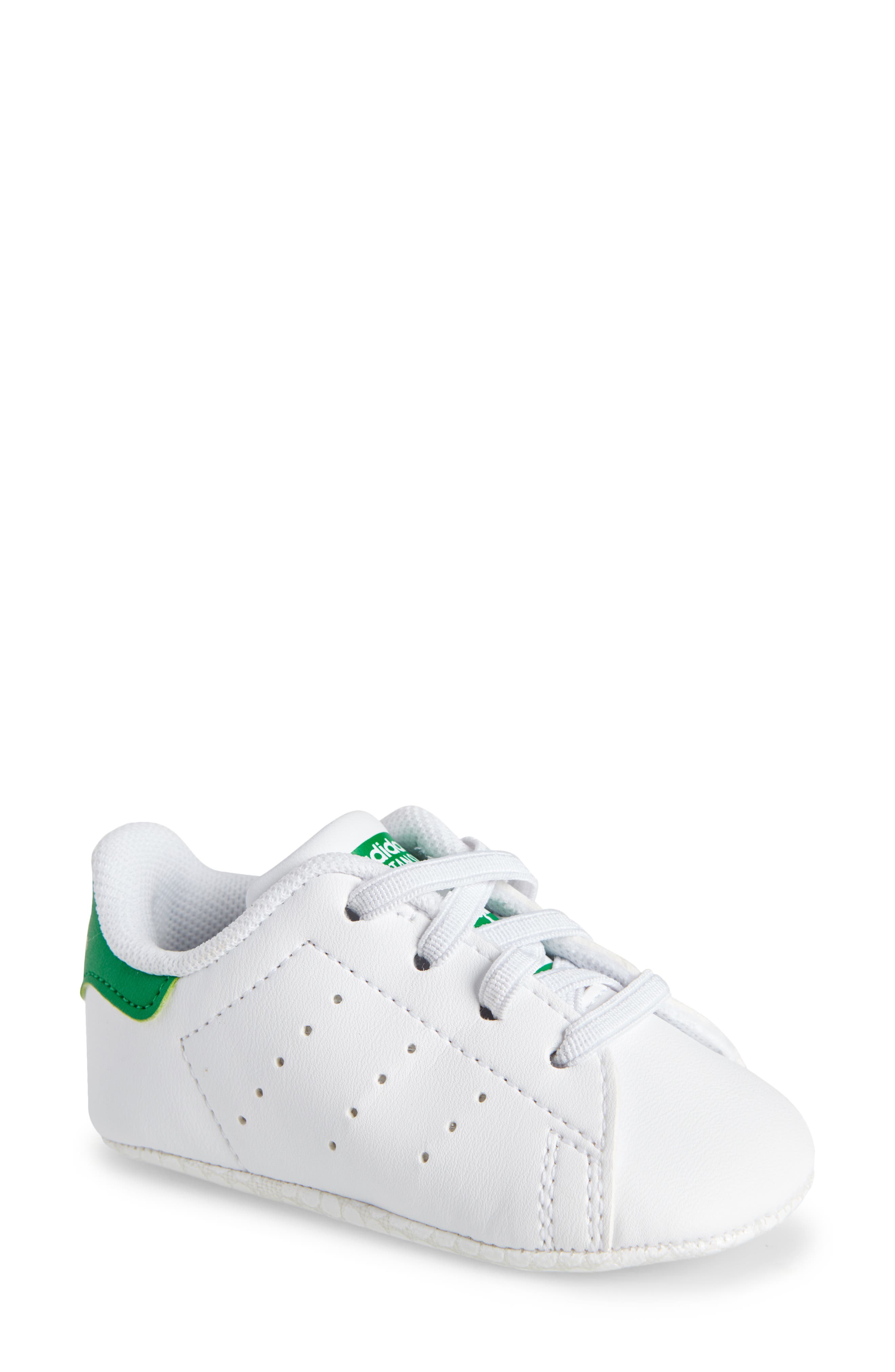 adidas Stan Smith Crib Sneaker, Main, color, White