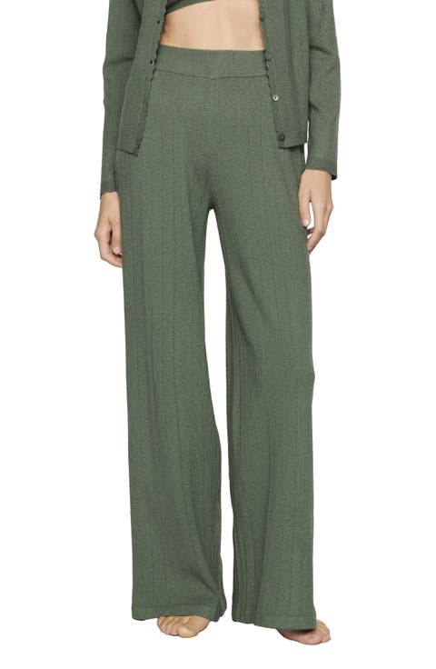 Pointelle Straight Leg Pants