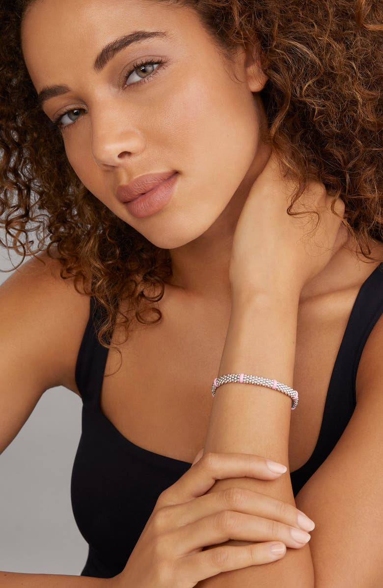 LAGOS Pink Caviar Ceramic Station Bracelet, Alternate, color, Pink