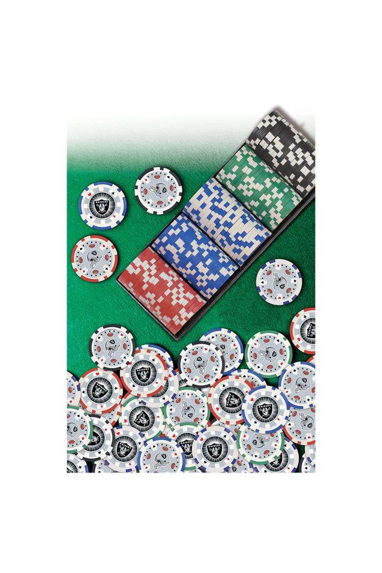 Las Vegas Raiders 100 Piece Poker Chips, Alternate, color, Multicolor