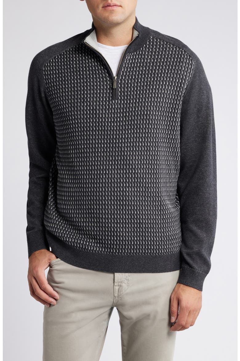 Coastal Shores Quarter Zip Sweater, Main, color, CHARCOAL