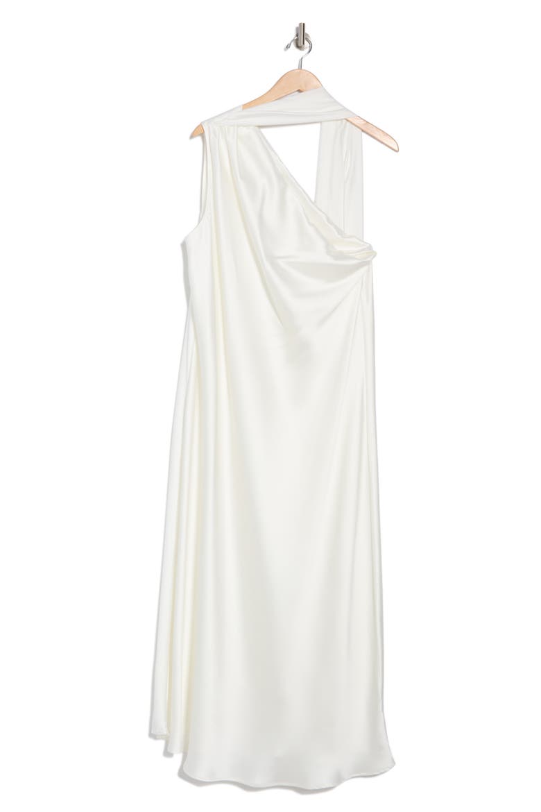 Scarf Neck One-Shoulder Maxi Dress, Alternate, color, IVORY