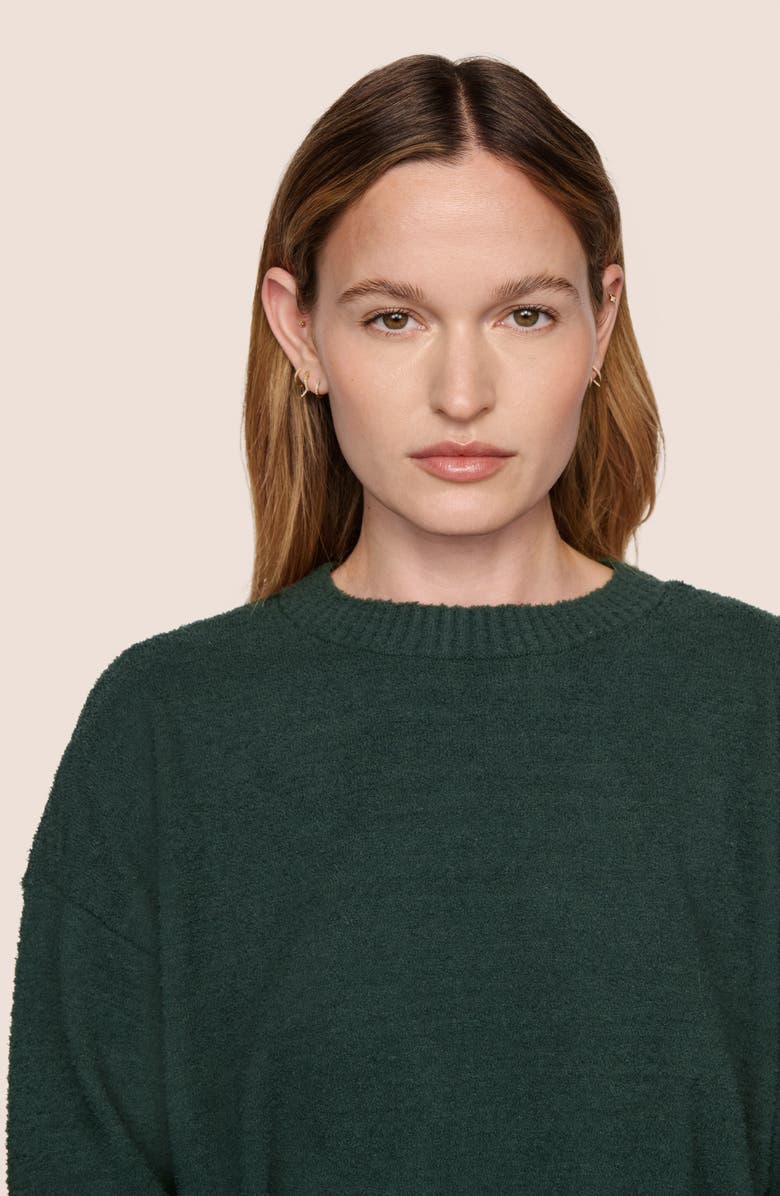 Eberjey Recycled Bouclé Crewneck Top, Alternate, color, Pine