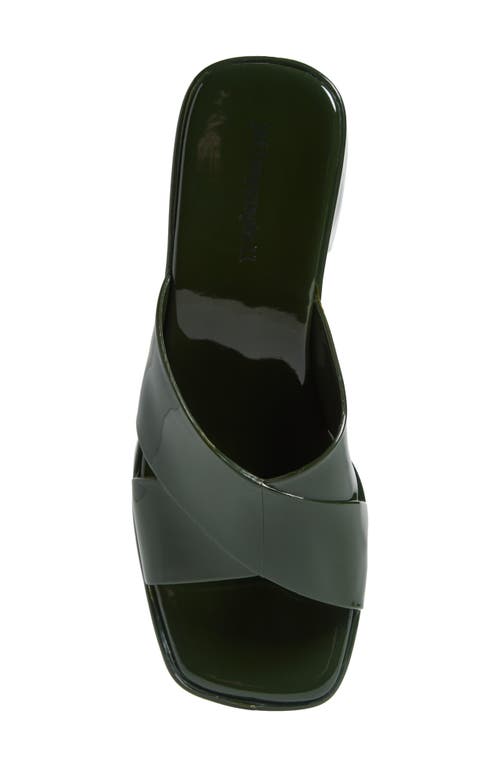Jeffrey Campbell Bubblegum Platform Sandal In Dark Khaki Shiny