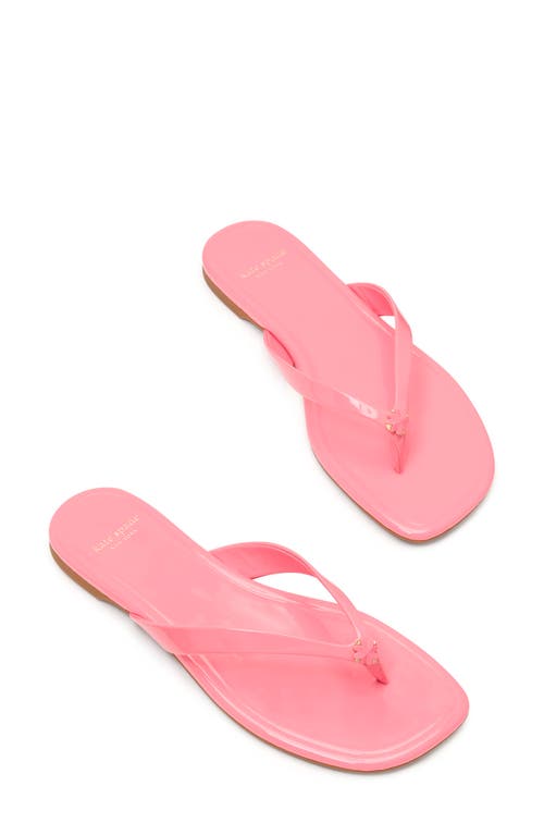 Kate Spade New York Spade Flower Patent Leather Flip Flop In Ruby Citrus