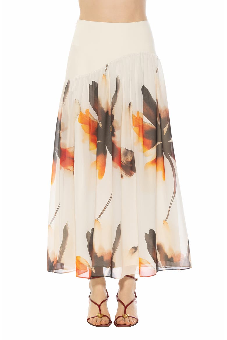 Eris Asymmetric Drop Waist Maxi Skirt, Main, color, LARGE FLORAL