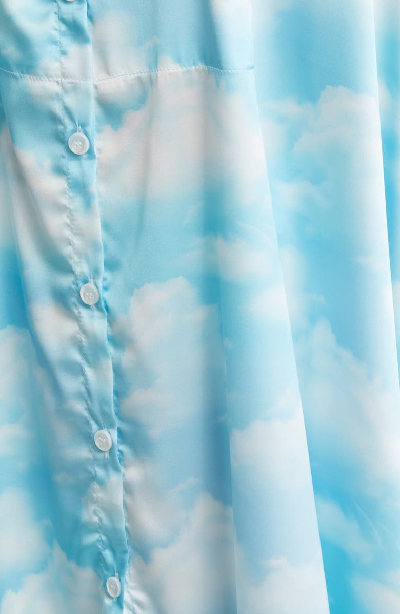 Dressed in Lala Oversize Button-Up Satin Shirt & High Waist Crop Pants Set, Alternate, color, 