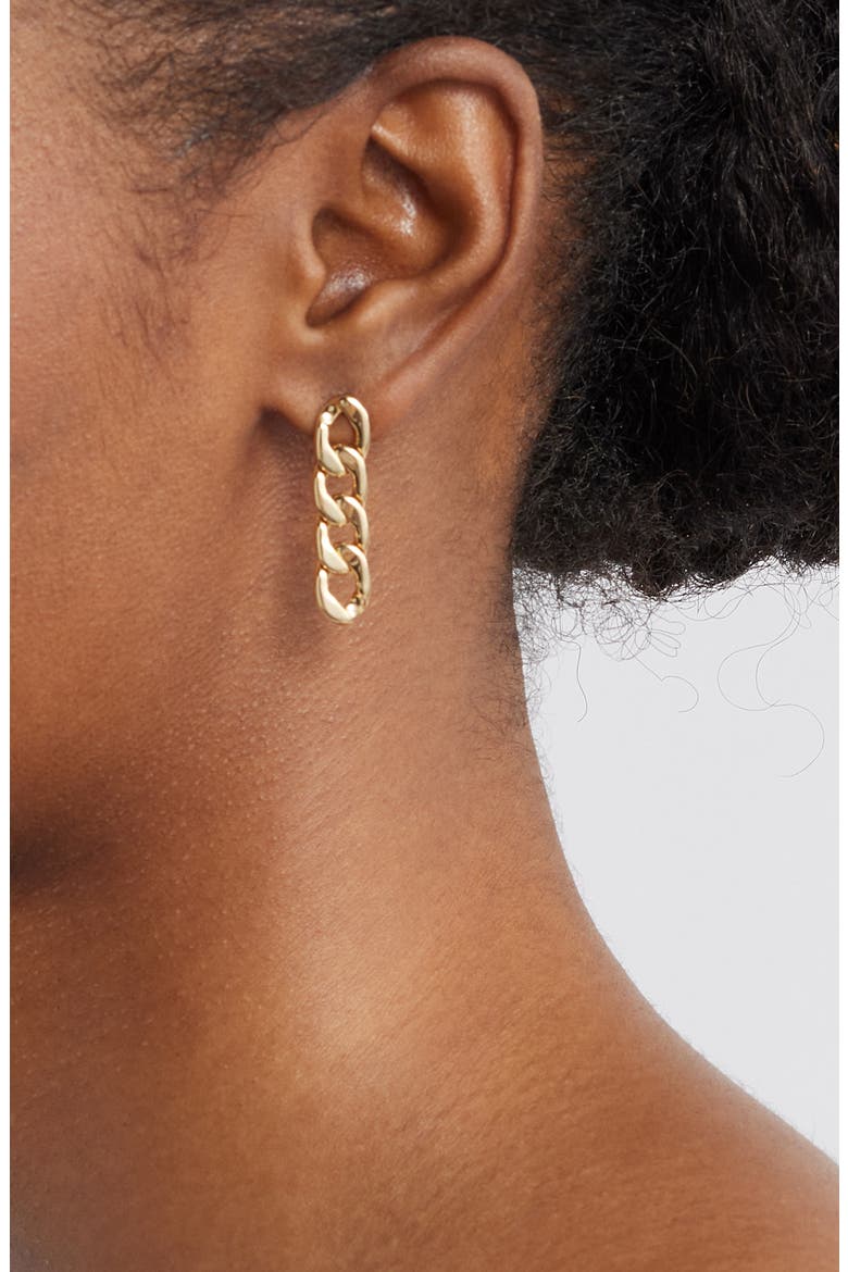Small Talk Chain Link Drop Earrings, Alternate, color, GOLD