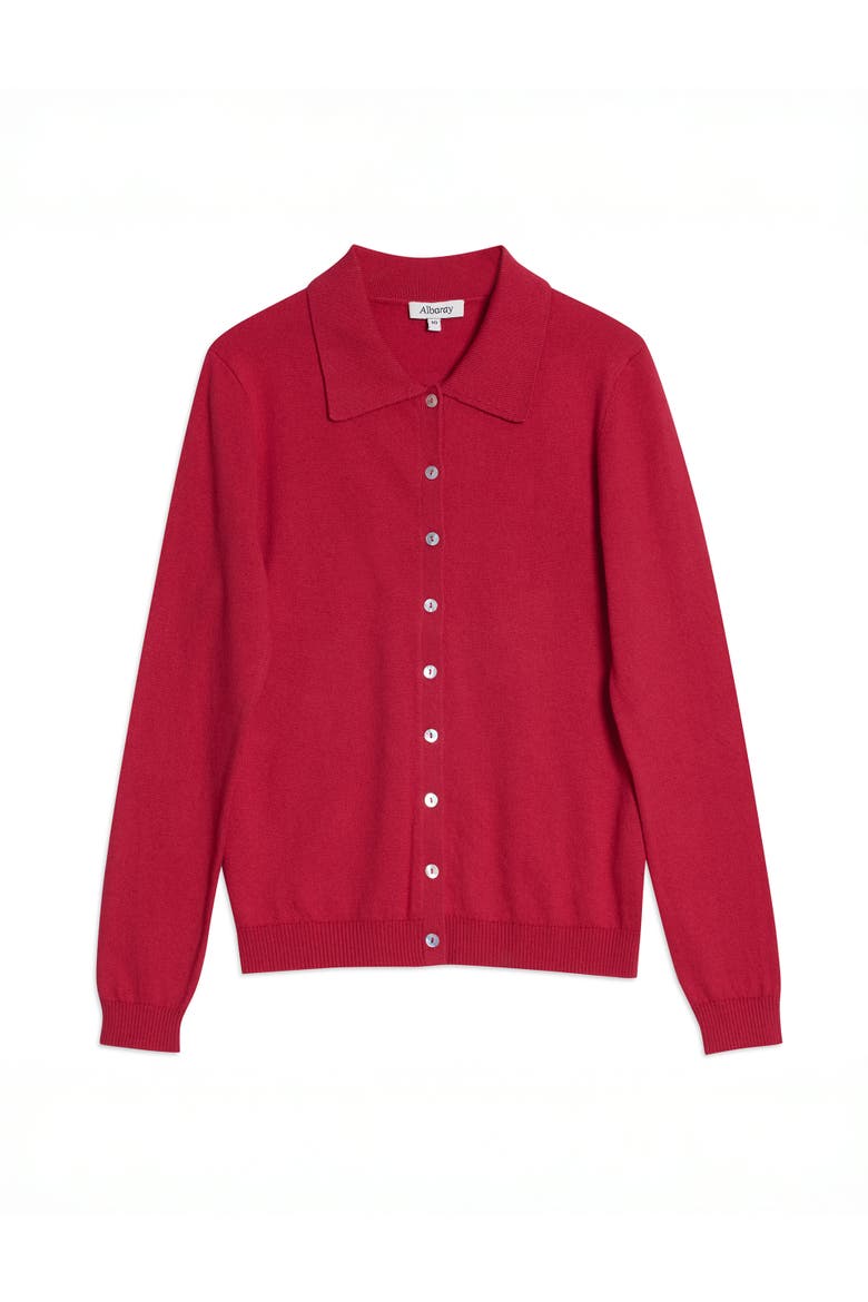 Button Through Polo Top, Alternate, color, Red