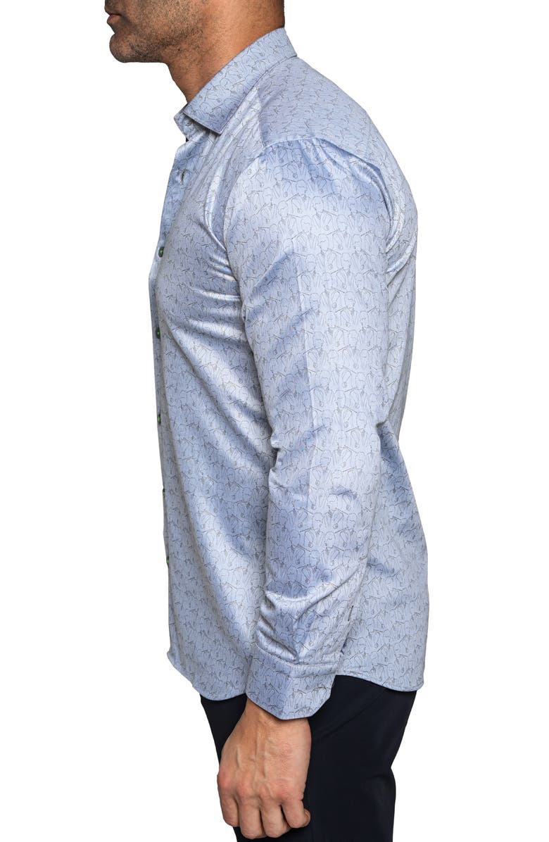 Maceoo Fibonacci Resistance Contemporary Fit Button-Up Shirt, Alternate, color, Grey