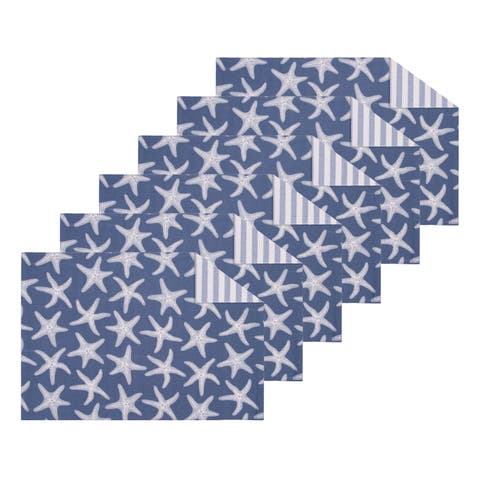 Calming Seas Starfish Reversible Placemats Set of 6