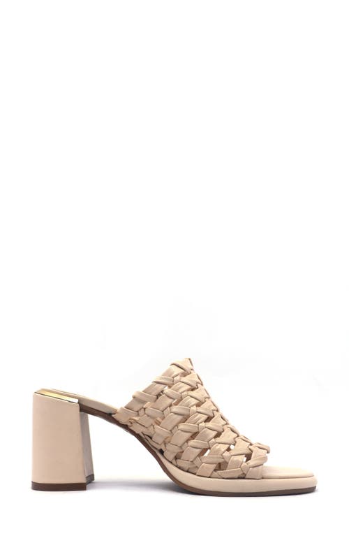 Kenneth Cole Solara Leather Woven Heel Sandal In Cream Leather