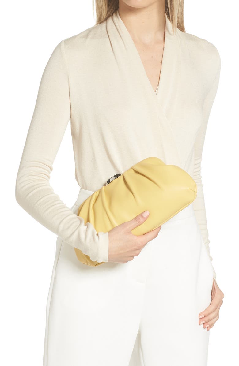 Nordstrom Soft Faux Leather Clutch, Alternate, color,