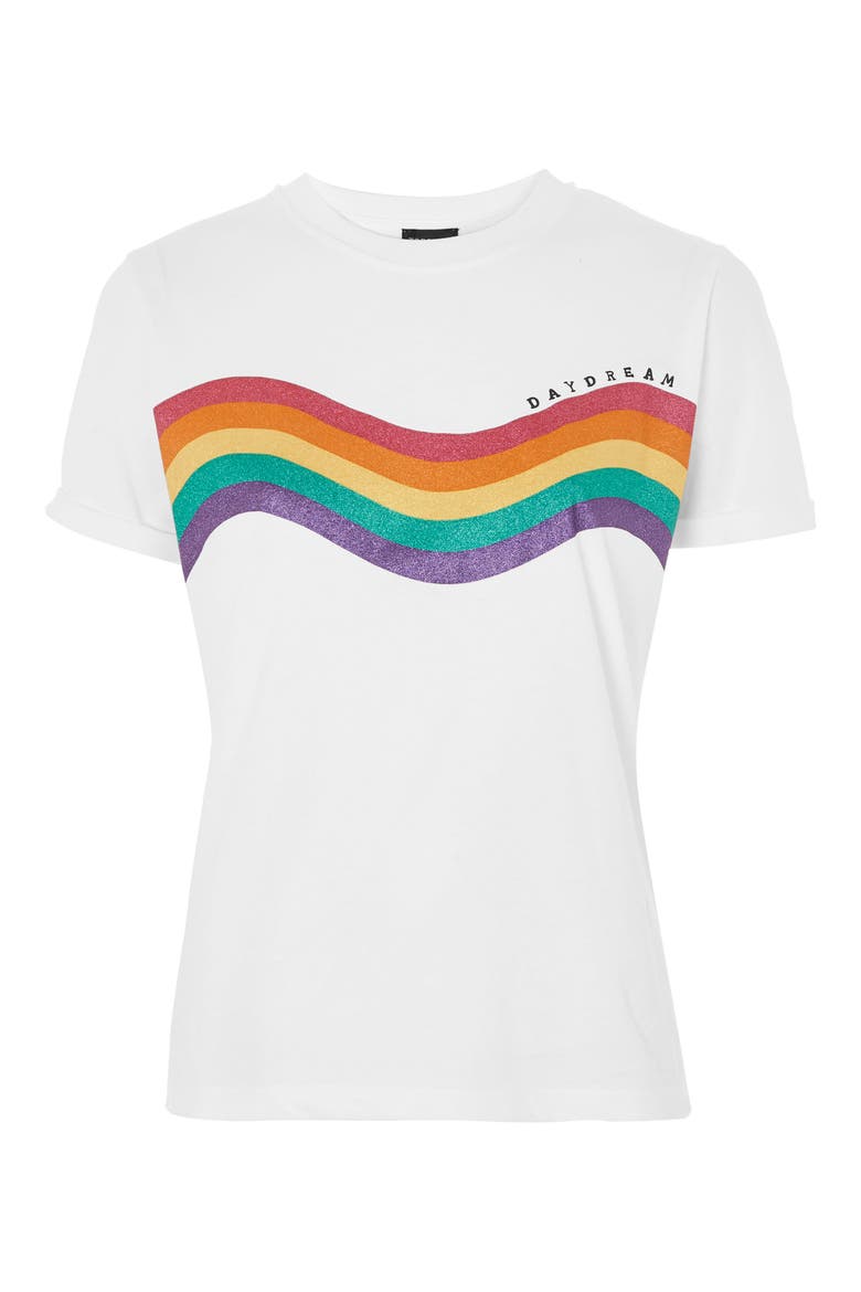 Day Dreamer Rainbow Tee, Alternate, color, WHITE MULTI