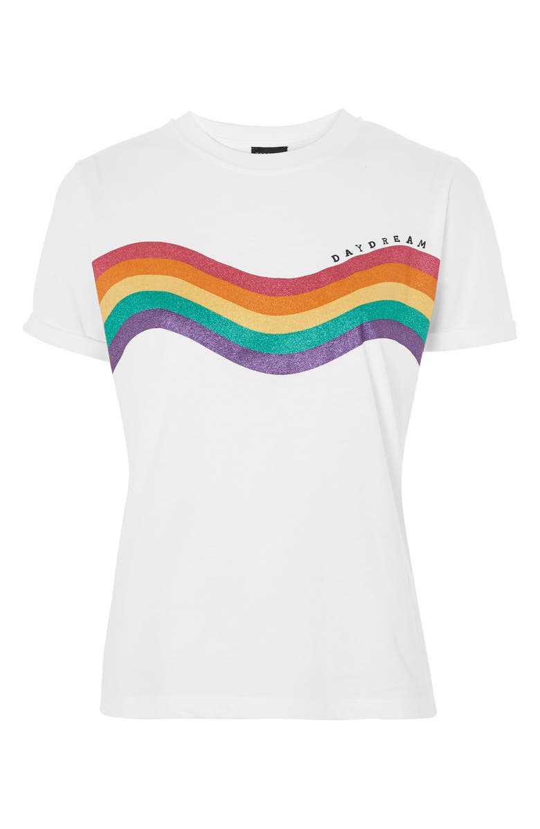 Topshop Day Dreamer Rainbow Tee, Alternate, color, 