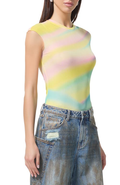AFRM AFRM NINA PRINT CAP SLEEVE MESH TOP 