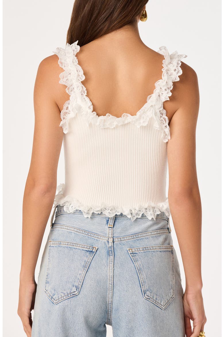 Amity Ruffle Lace Rib Tank, Alternate, color, OFF WHITE