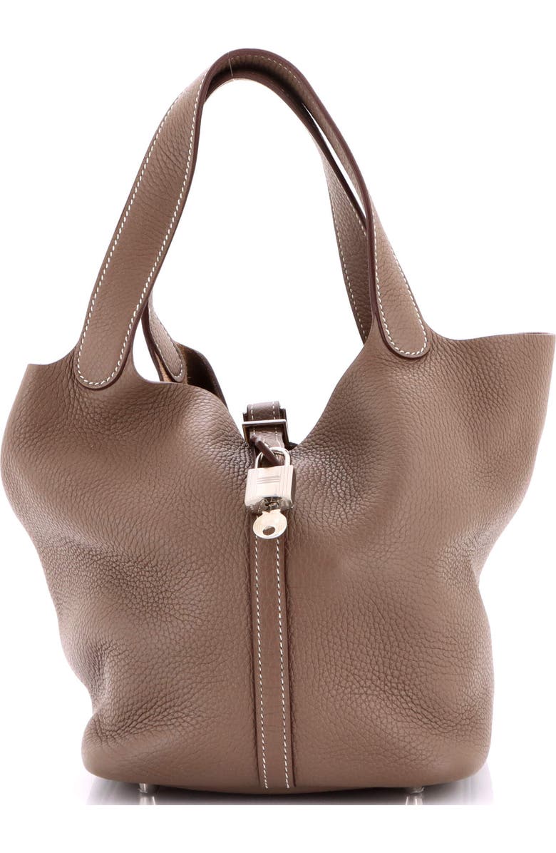 Pre-Owned Hermes Picotin Lock Bag Clemence MM, Main, color, Etoupe