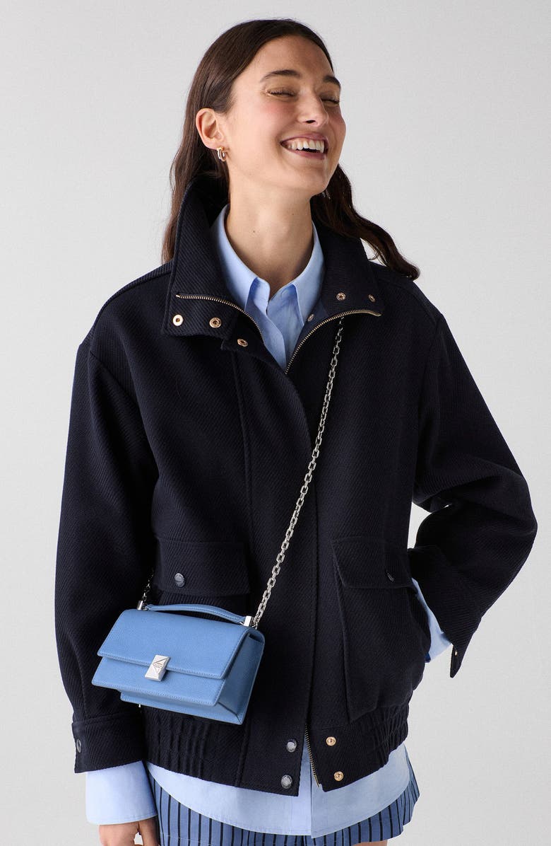 Kate Spade New York deco pebble leather convertible crossbody bag, Alternate, color, Blue