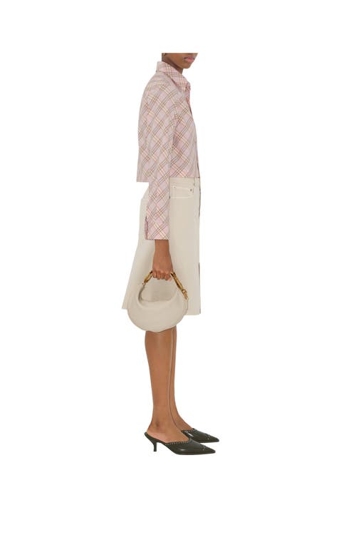 Burberry Vintage Check Cropped Buttoned Shirt In Floss