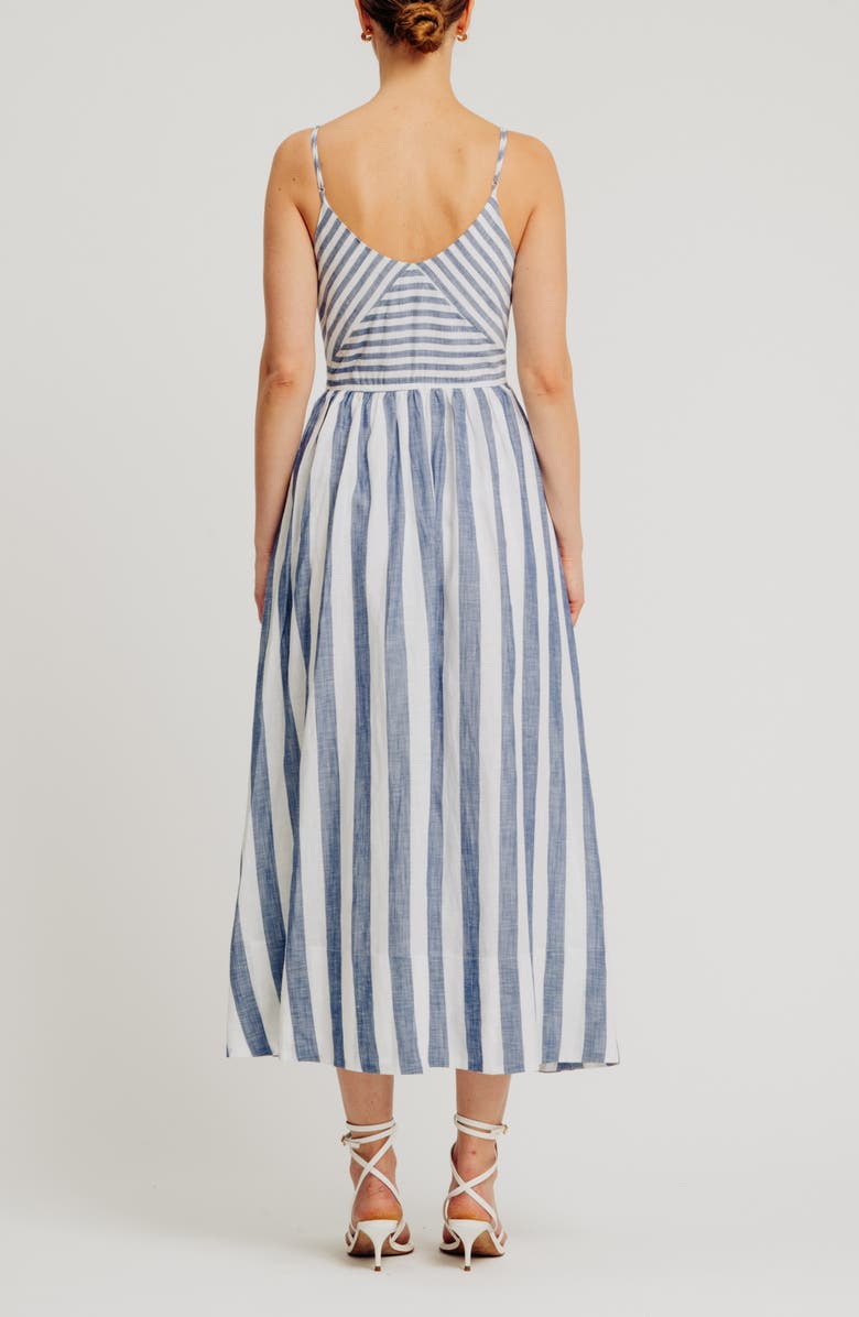 Torn by Ronny Kobo Melinda Stripe A-Line Dress, Alternate, color, Navy/ White
