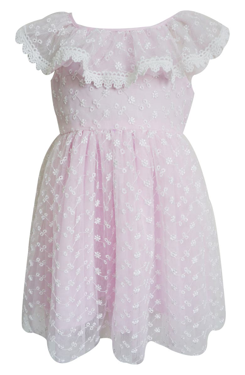 Popatu Kids' Ruffle Embroidered Party Dress, Main, color, 
