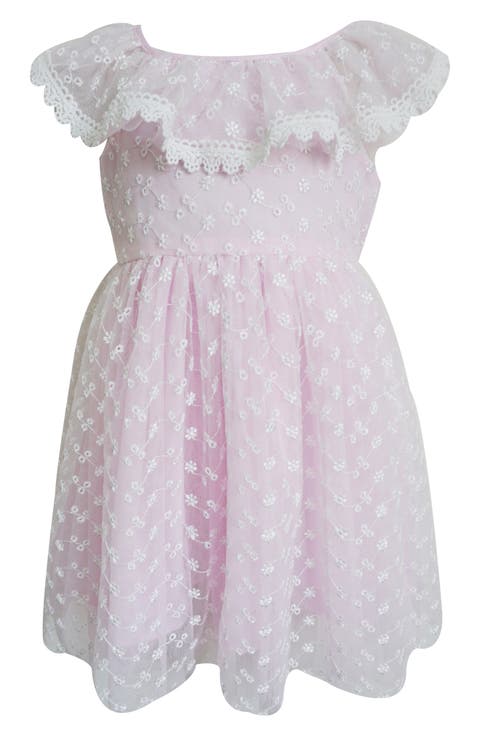 Kids' Ruffle Embroidered Party Dress (Toddler & Little Kid)