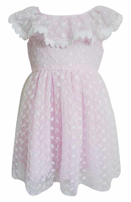 Popatu Kids' Ruffle Embroidered Party Dress