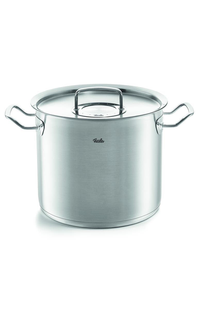 Fissler Original-Profi Collection Stainless Steel Tall Stock Pot with Metal Lid, Main, color, Stainless Steel