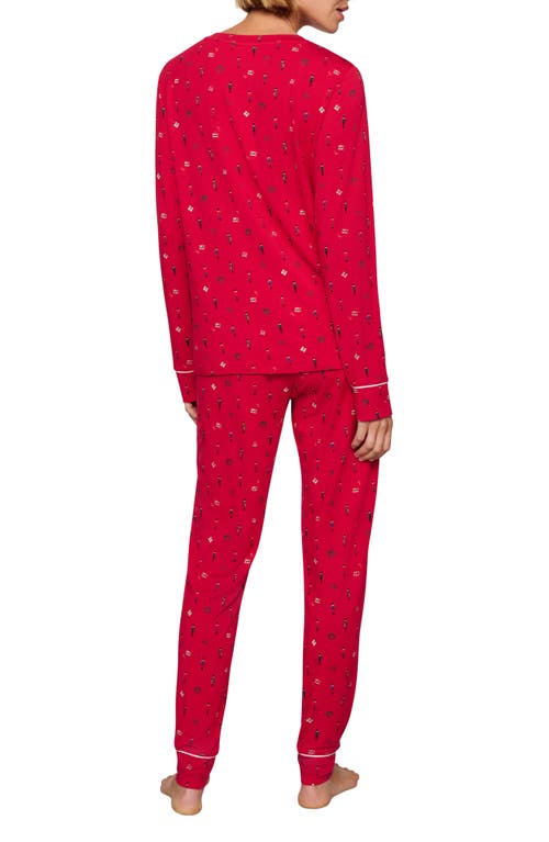 Eberjey Gisele Print Stretch Modal Long Pajamas In Red
