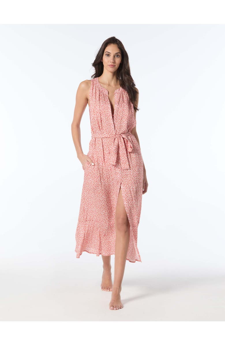 Vince Camuto Plunge Belted Cover Up Dress, Main, color, Cinnabar