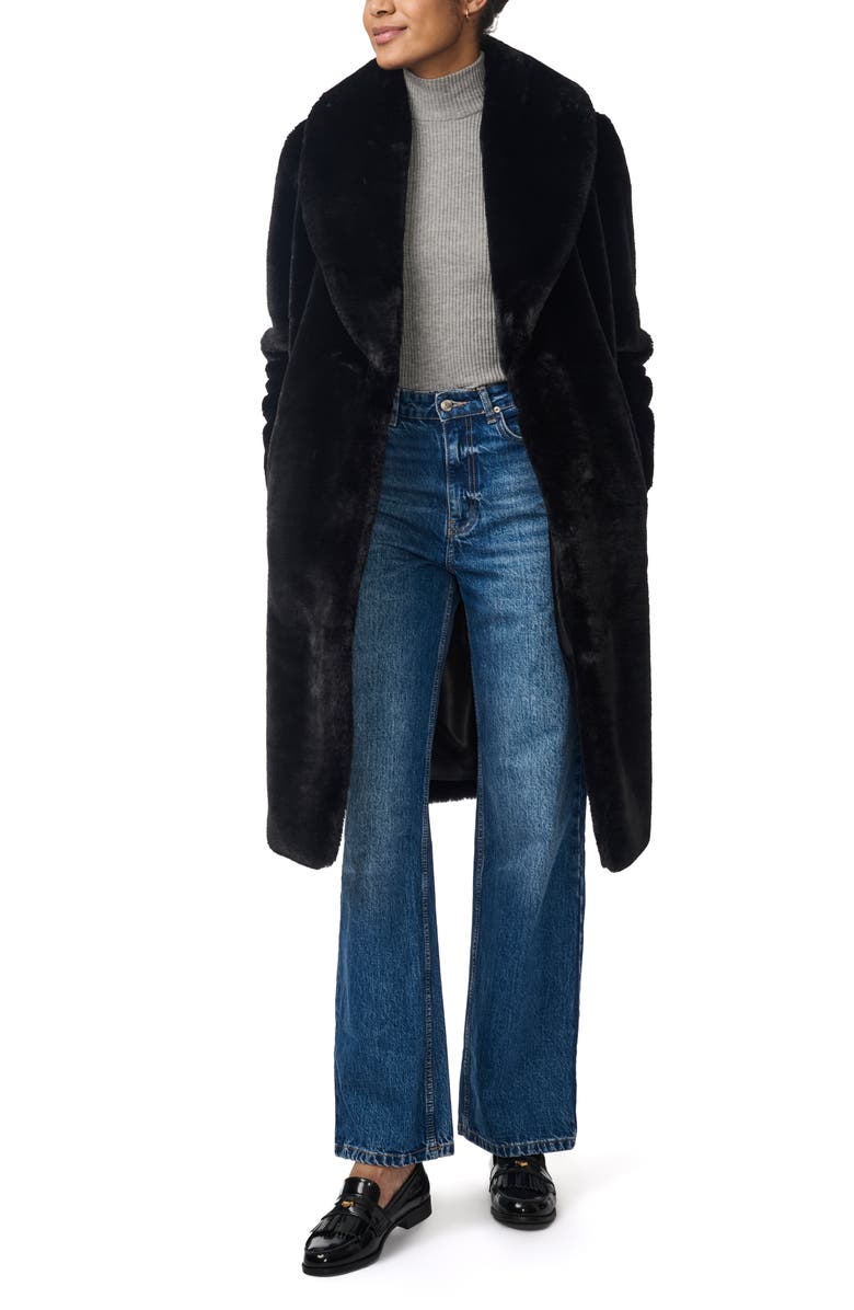 Bernardo Faux Fur Shawl Collar Coat, Alternate, color,