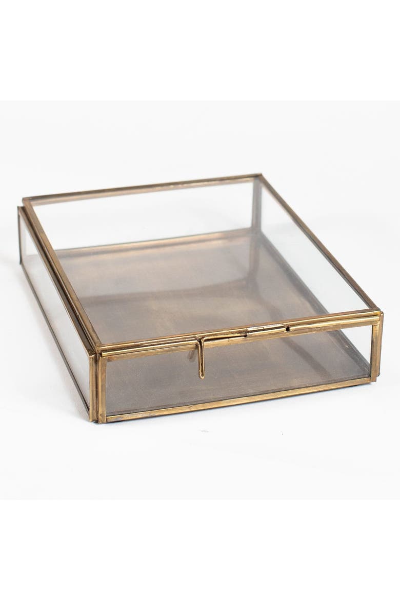 Antiqued Brass Keepsake Box, Main, color, Brass