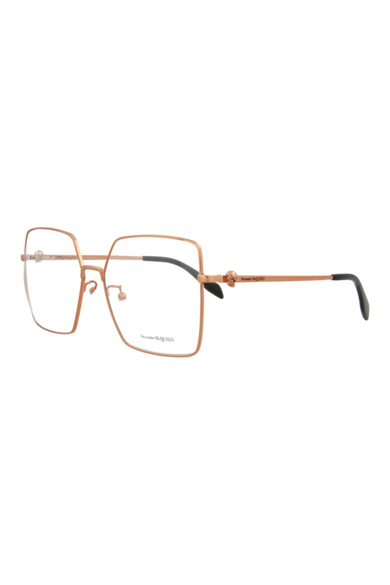 57mm Square Optical Glasses, Alternate, color, NUDE NUDE TRANSPARENT