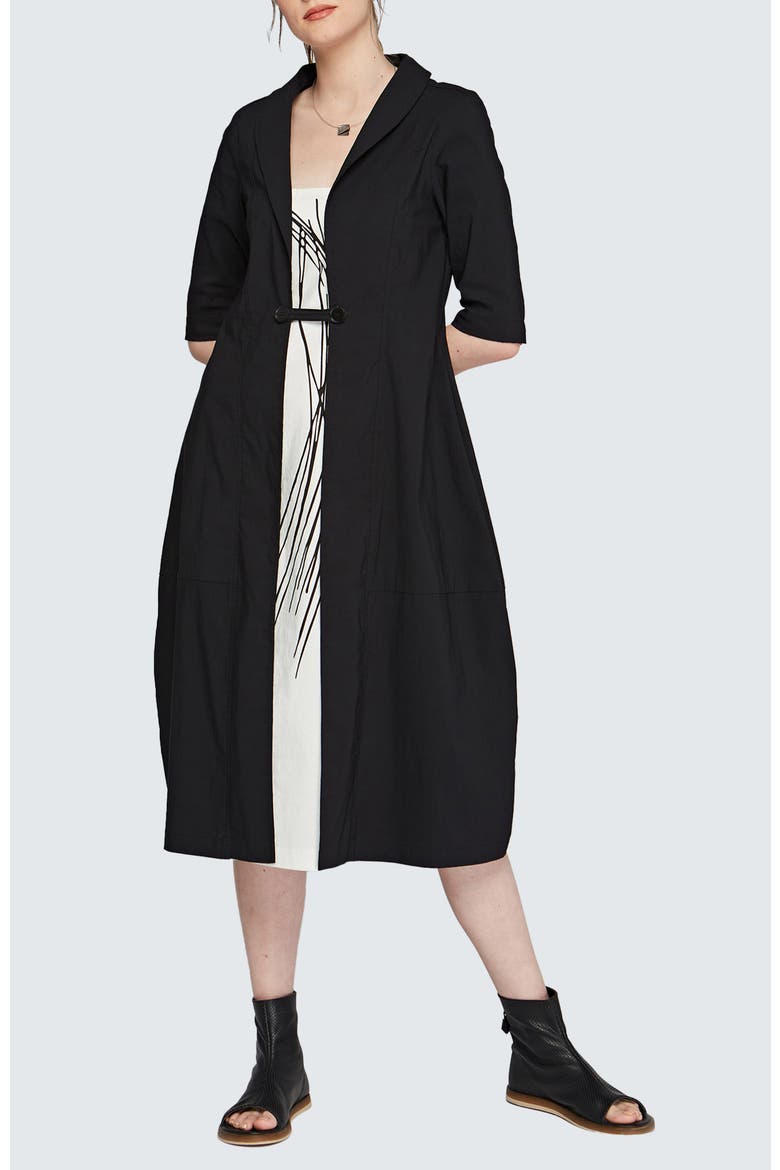 Iris Printed Cotton Jersey Dress, Main, color, Black