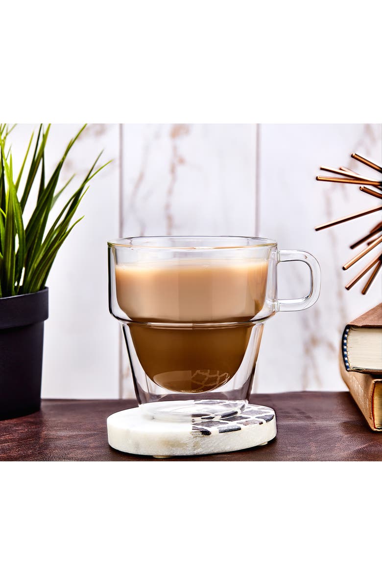 JoyJolt Stoiva Stackable Double Wall Espresso Cup - Set of 4, Alternate, color, Clear