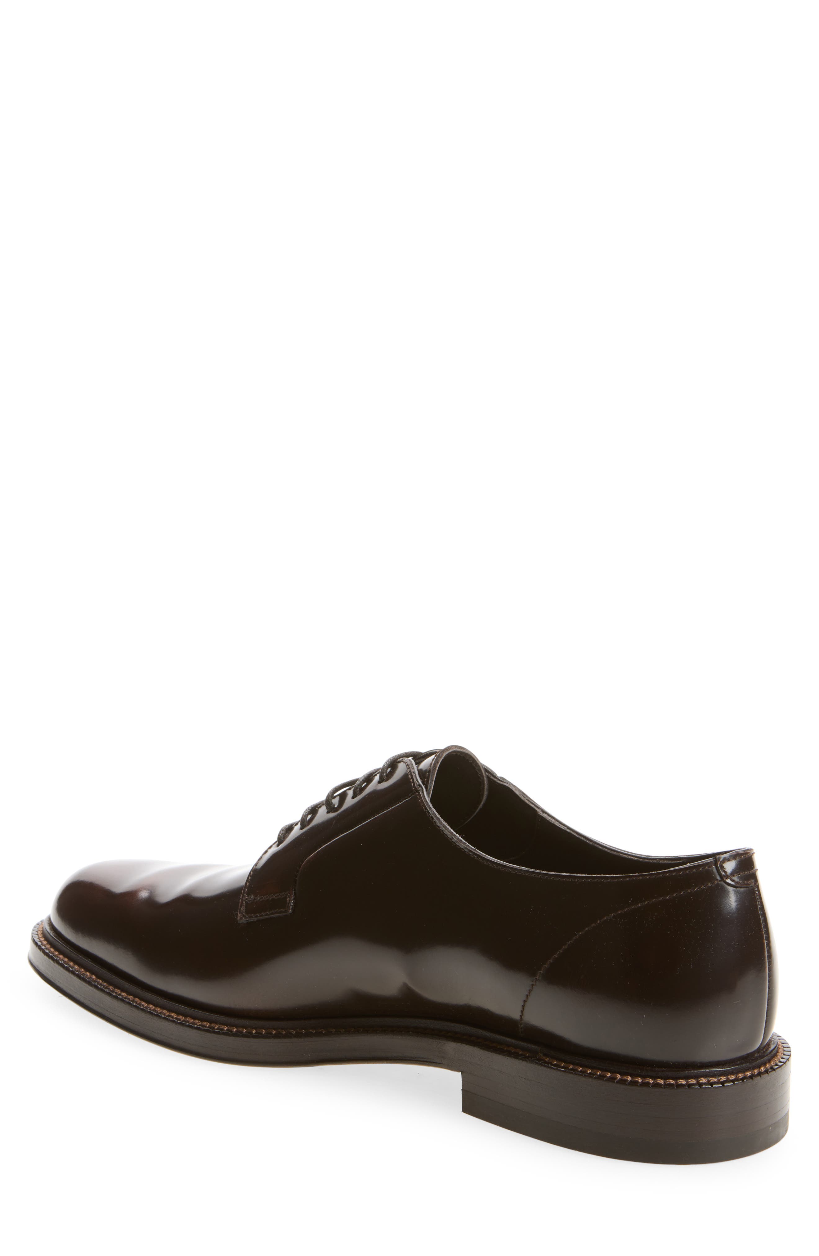 Polished Leather Derby, Alternate, color, C9837 DARK BROWN