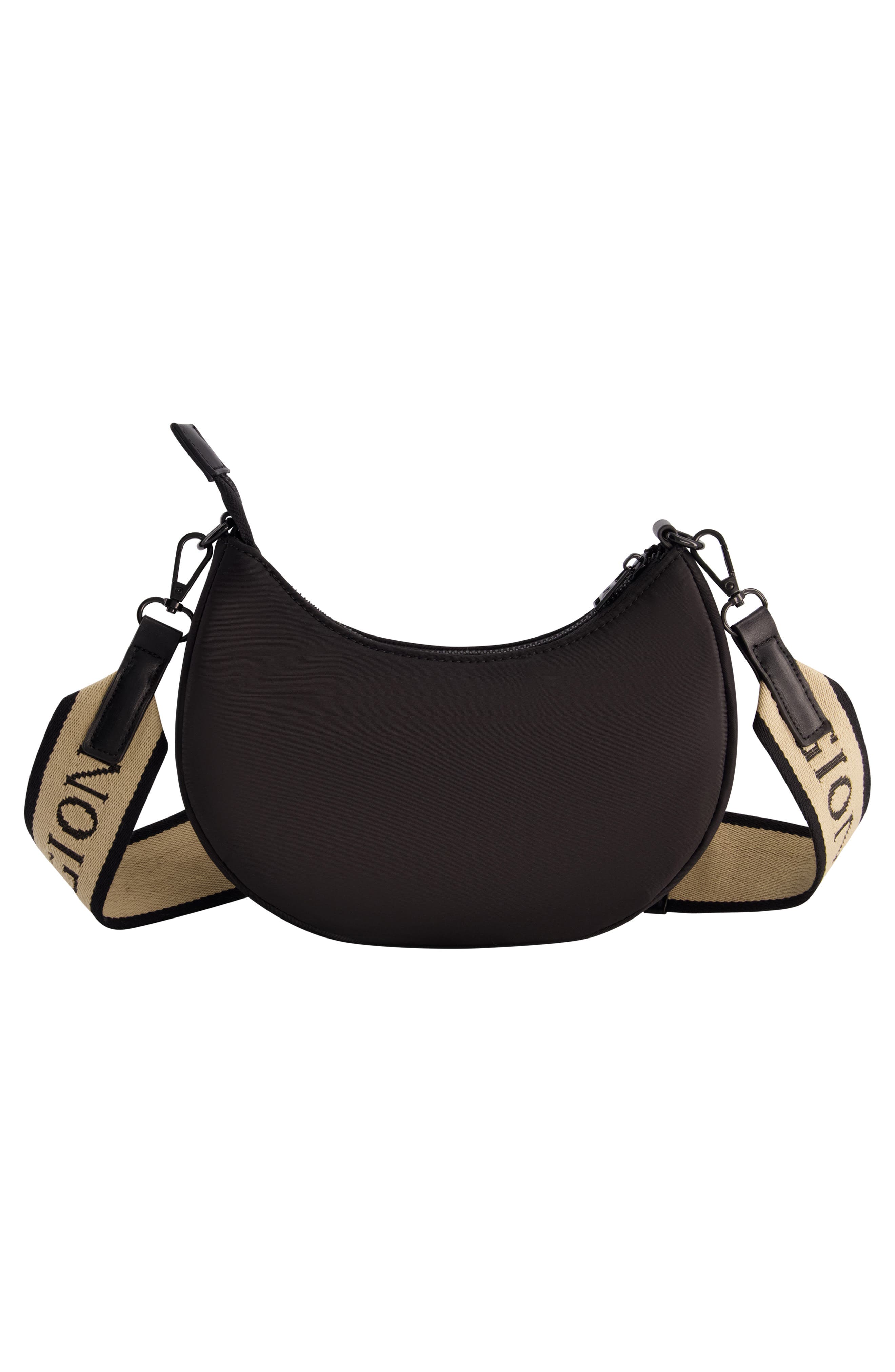 Mini Crescent Hobo, Alternate, color, BLACK