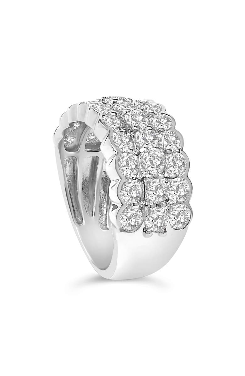 Haus of Brilliance Silver 3.0 Cttw Lab Grown Diamond 3 Row Band Ring, Alternate, color, White