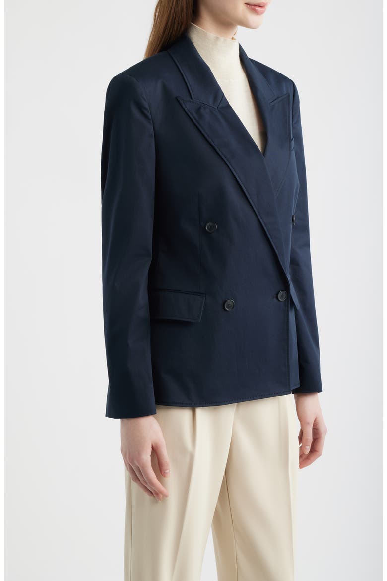 Jaleto Water Repellent Double Breasted Stretch Cotton Blazer, Alternate, color, SKY CAPTAIN