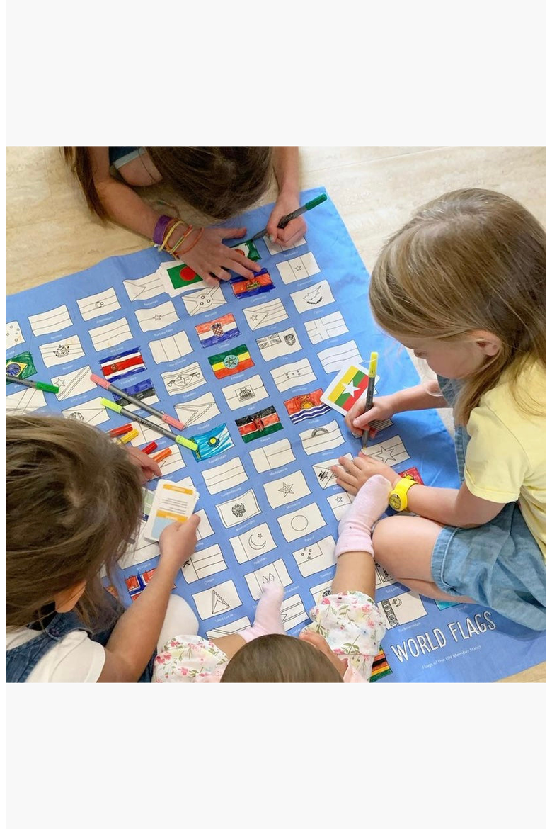World Flags Tablecloth, Alternate, color, Light Blue