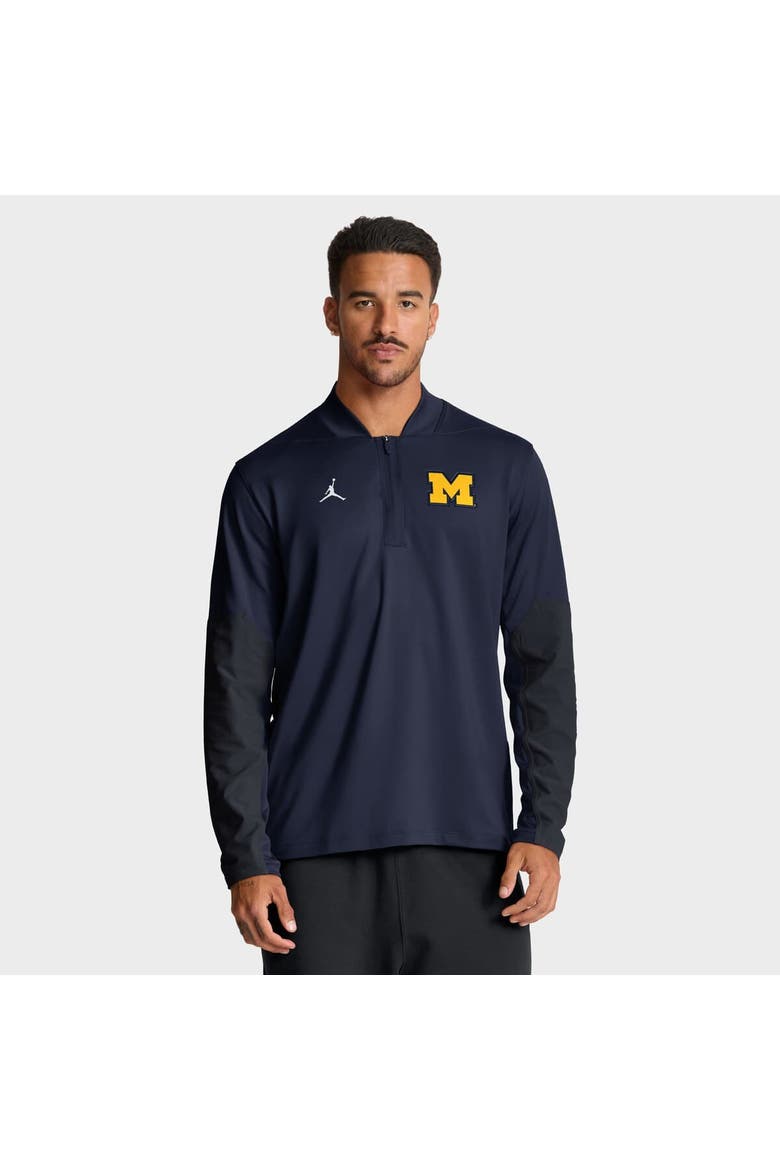 Men's Jordan Brand Navy Michigan Wolverines Sideline Dri-FIT Half