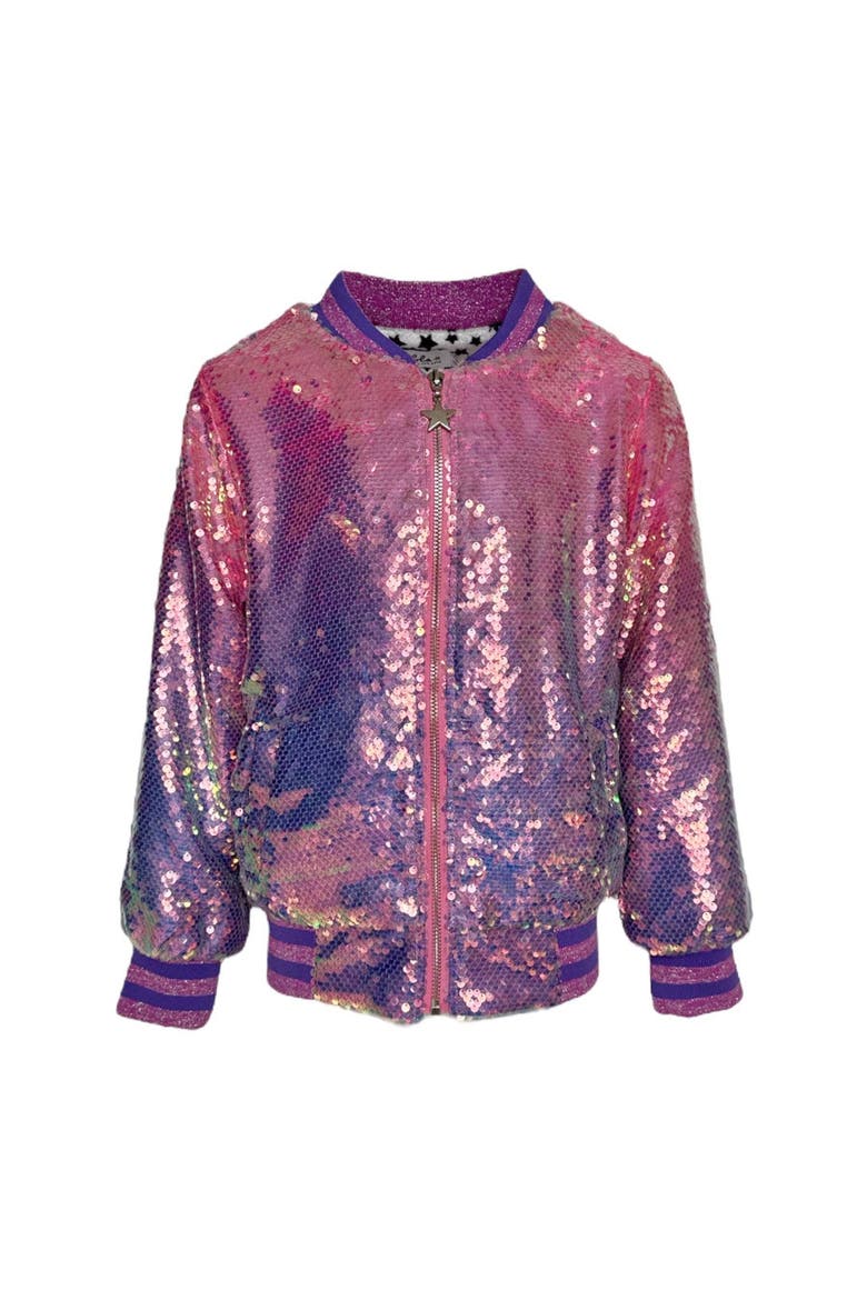 Lavender Haze Sequin Bomber, Main, color, Lavender
