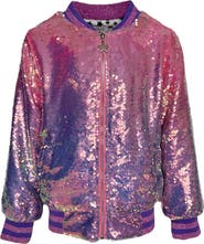 Lola + The Boys Lavender Haze Sequin Bomber