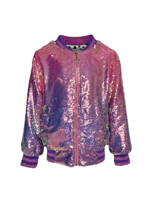 Lola + The Boys Lavender Haze Sequin Bomber In Multi