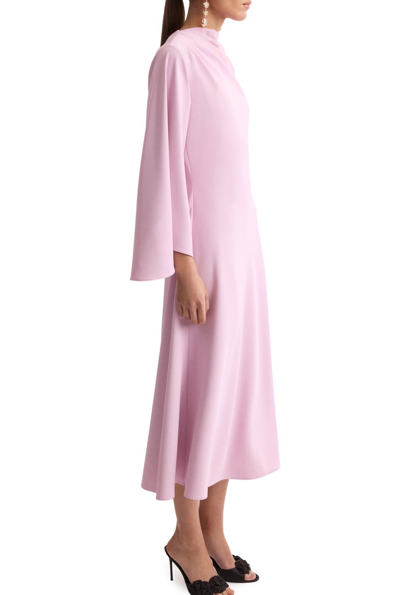 flared arm dress Bell-Sleeve Long Formal Dress: La Femme 29999 Navy / 2