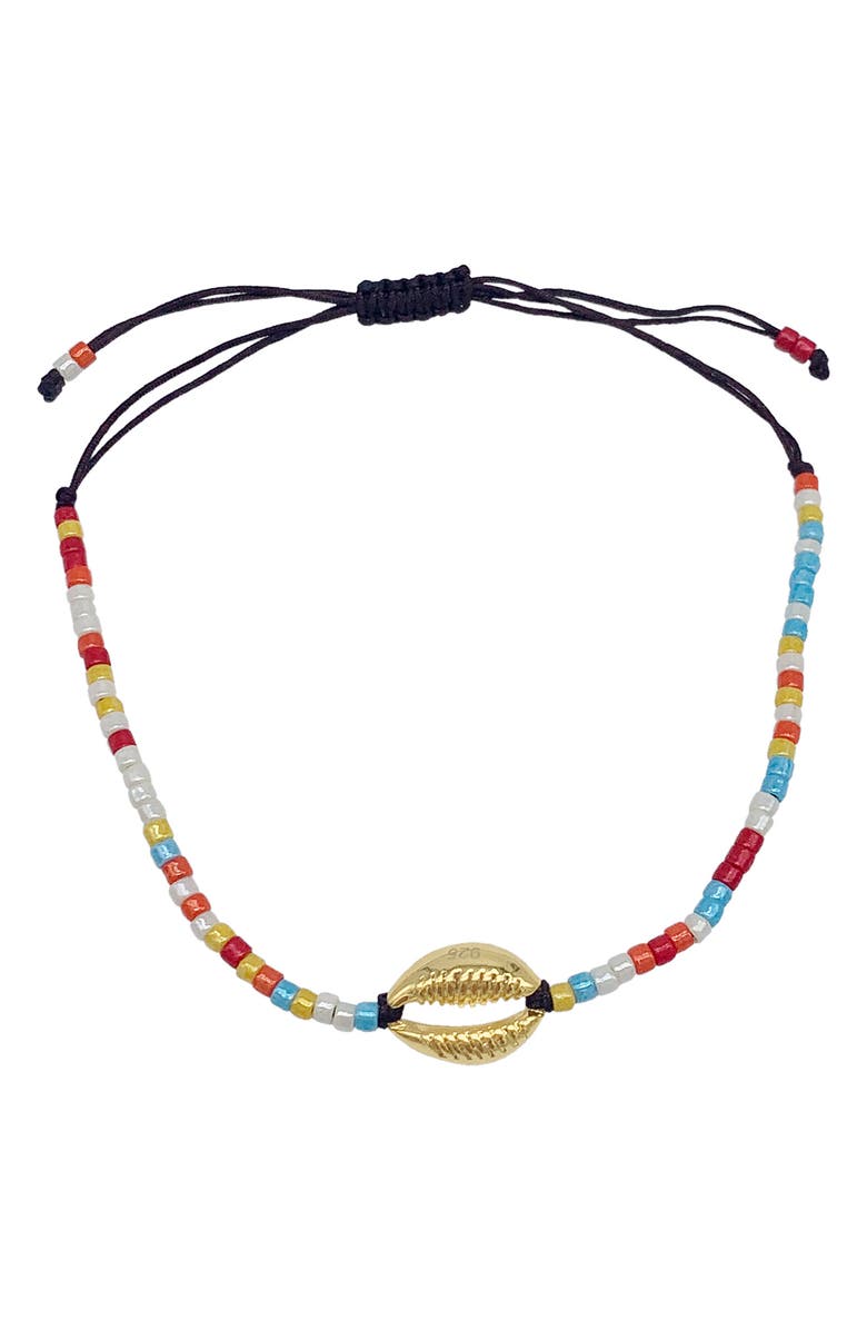 Adornia Cowrie Shell Adjustable Bracelet, Main, color,