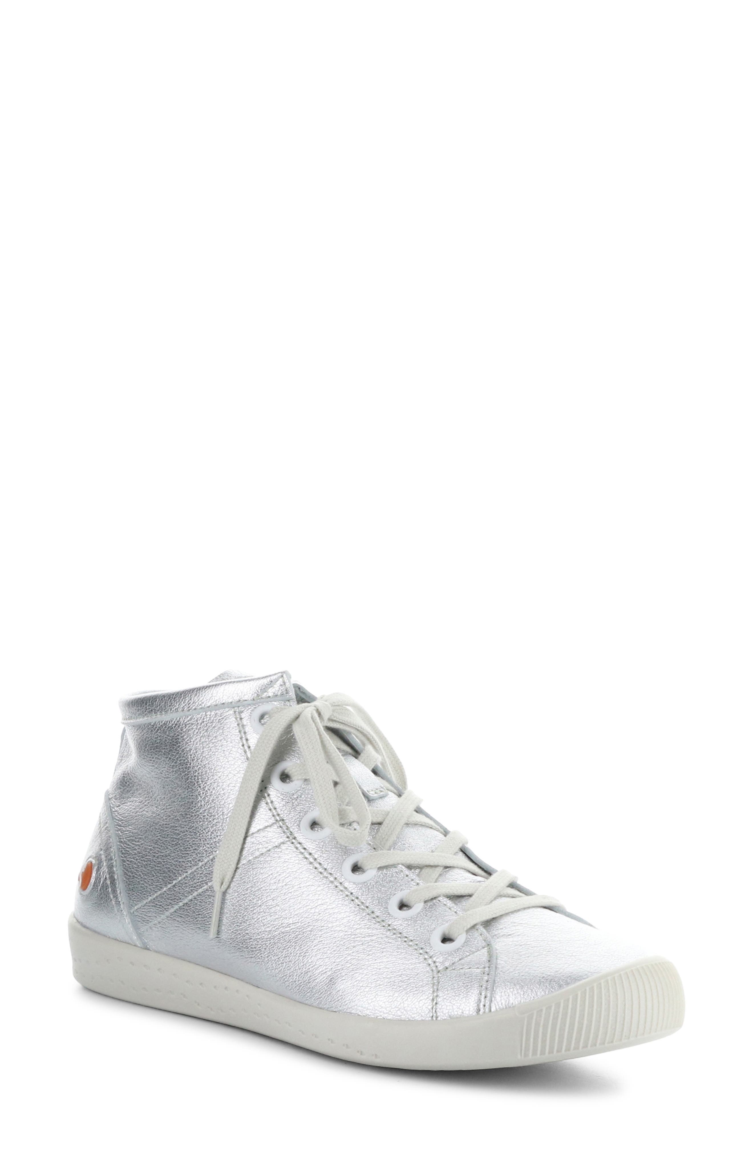 Softinos by Fly London Isleen Mid-Top Metallic Leather Sneaker